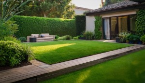 Pasto sintético para paisajismo